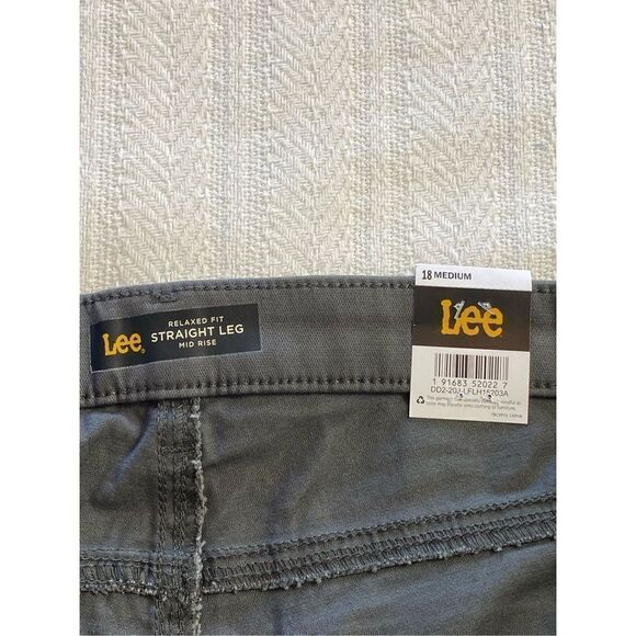 LEE Women’s 18 Medium Mid-Rise Straight Leg Jeans in Charcoal - Picture 10 of 12